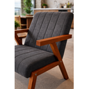 Ver imagem 2 de Conjunto 2 Poltronas Serena Linho Premium para Sala de Estar Recepção Sala de Espera Madeira:chumbo