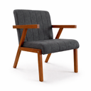 Ver imagem 5 de Conjunto 2 Poltronas Serena Linho Premium para Sala de Estar Recepção Sala de Espera Madeira:chumbo