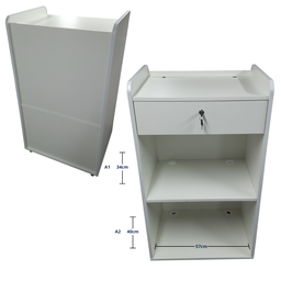 Balcão Box para Loja Atendimento Caixa Com Gaveta e Prateleira 60cm Com Suporte para Computador Note - 3