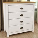 Ver imagem 2 de Cômoda para Quarto Closet 4 Gavetas Madeira Maciça Mazzaro F06 Branco Freijó - Lyam Decor