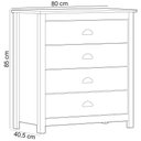 Ver imagem 4 de Cômoda para Quarto Closet 4 Gavetas Madeira Maciça Mazzaro F06 Branco Freijó - Lyam Decor