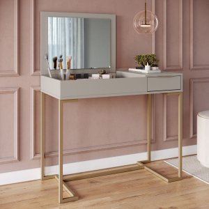 Penteadeira com Espelho Oculto Dobrável Gaveta Lacasamia