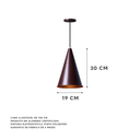 Ver imagem 2 de Lustre Pendentes Cone Alumínio Decoração Cor: Marrom