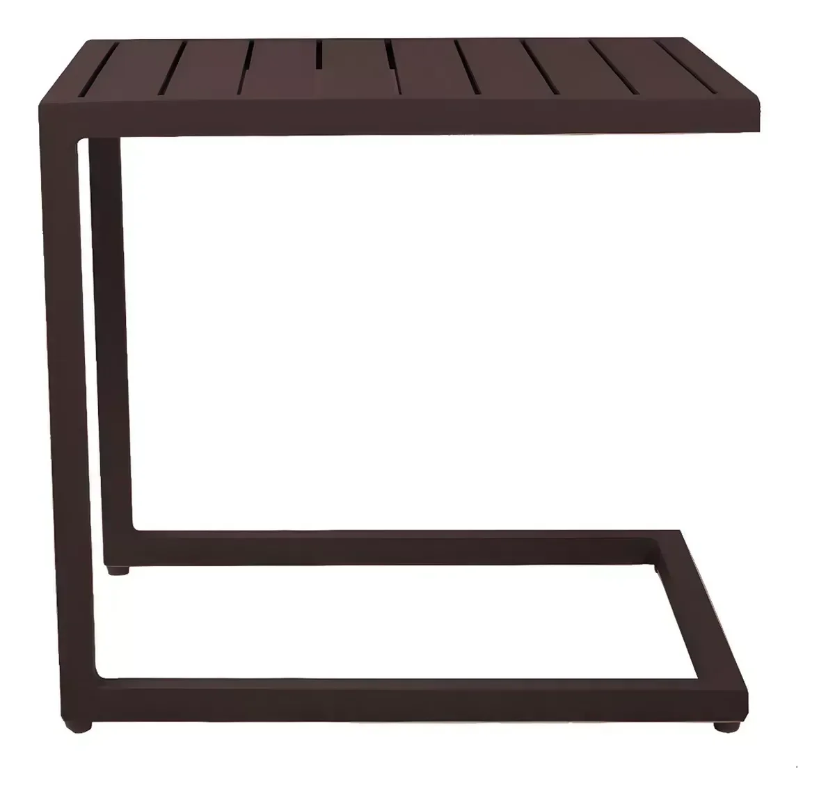 Mesinha Mesa Lateral Tampo Ripado Alumínio Espreguiçadeira Piscina - 6