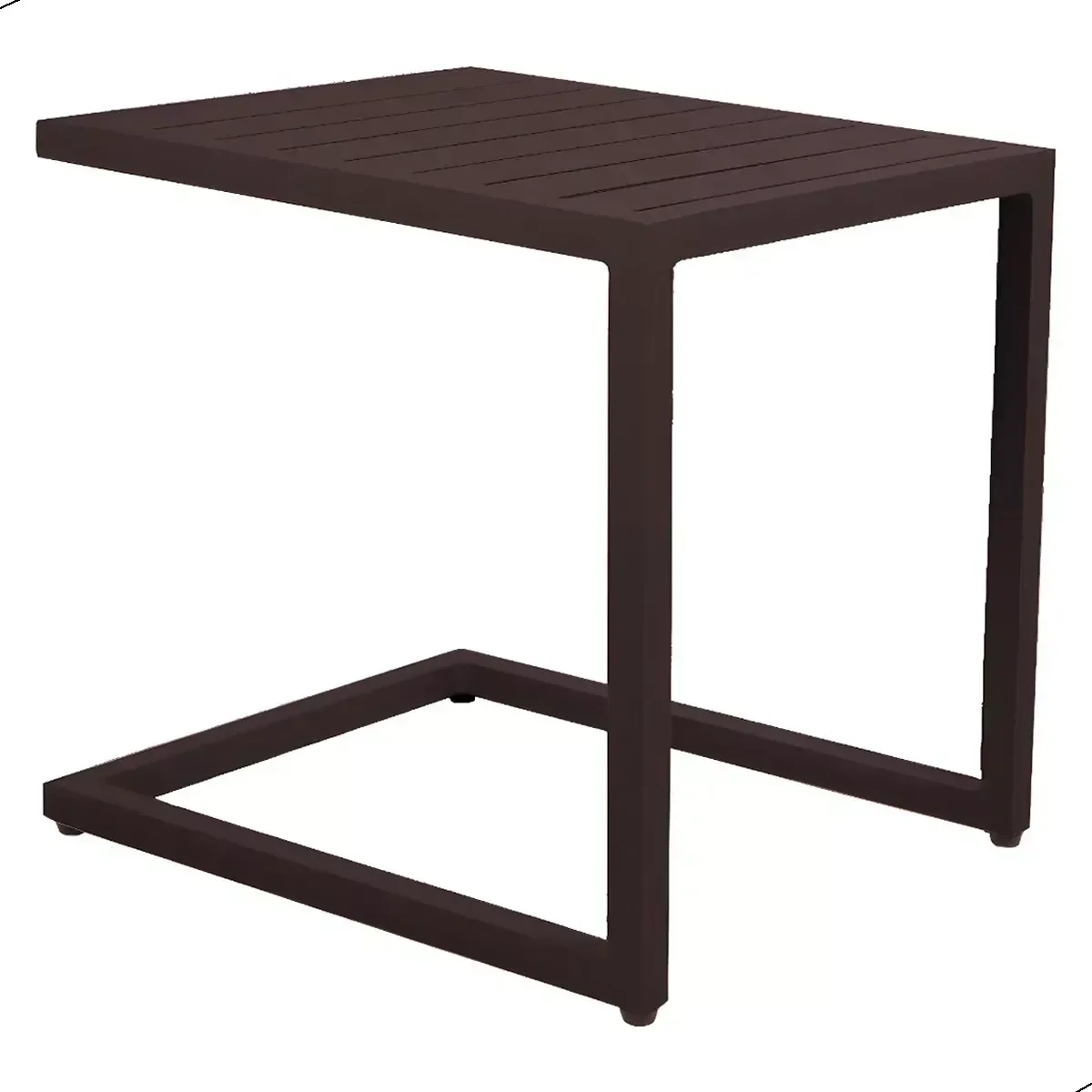 Ver imagem 4 de Mesinha Mesa Lateral Tampo Ripado Alumínio Espreguiçadeira Piscina