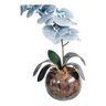 Arranjo com Orquídea Artificial Azul Vaso Decoração Sala - 3