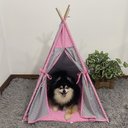 Ver imagem 2 de Cabana Pet Camping Cachorro Gato - Algodão Poá - 70x70x84cm - Cinza