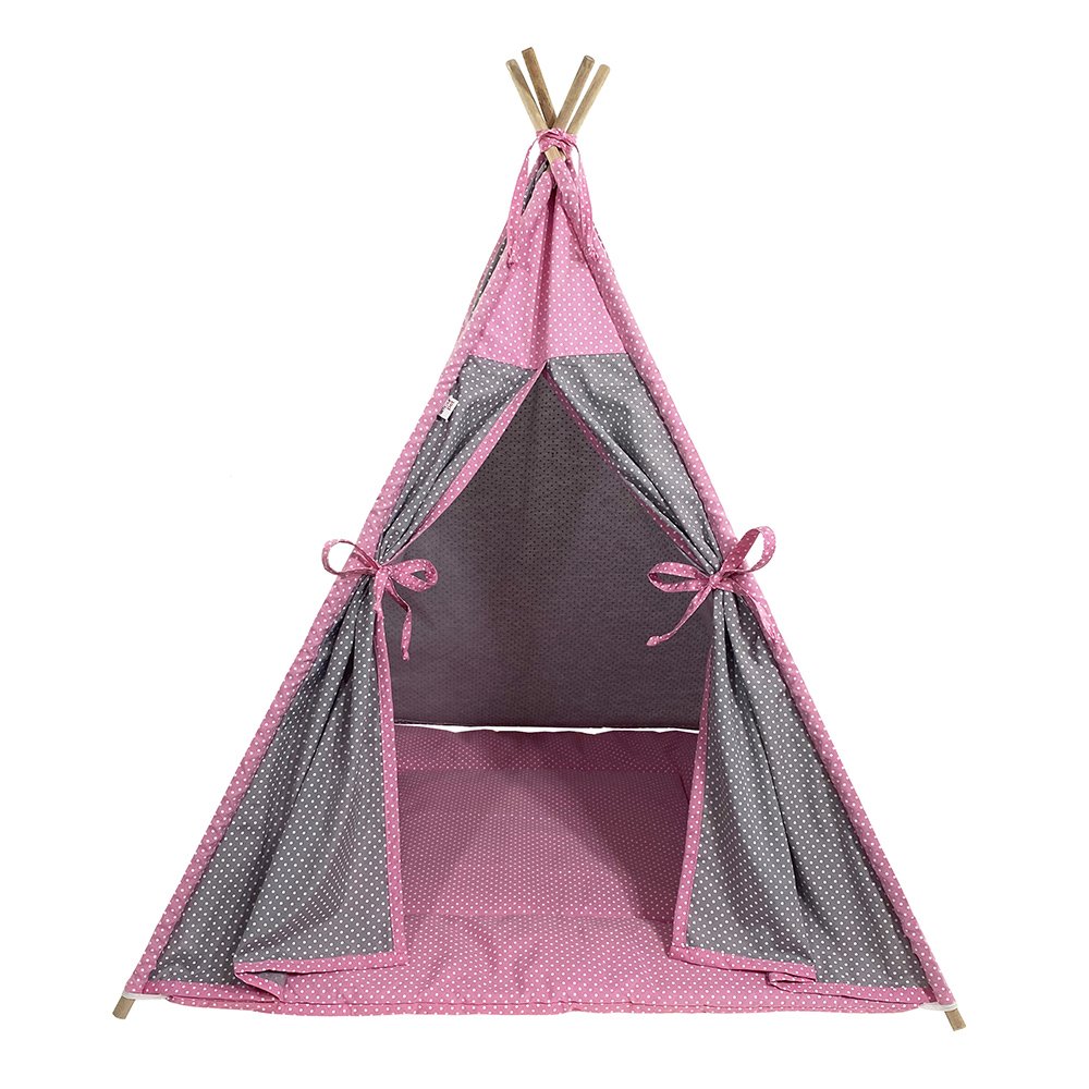 Cabana Pet Camping Cachorro Gato - Algodão Poá - 70x70x84cm - Cinza - 3