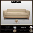 Ver imagem 3 de Sofá Namoradeira 2 Lugares Base de Madeira Linho Premium Moderno Minimalista Confortável Ulisses