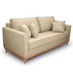Sofá Namoradeira 2 Lugares Base de Madeira Linho Premium Moderno Minimalista Confortável Ulisses - 5