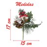Kit 4 Ramos Cogumelo Decoração Natal Artificial com Detalhes Branco 17cm - 2