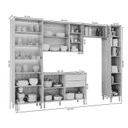 Ver imagem 3 de Cozinha Modulada 5 Peças com 1 Cristaleira 1 Balcão 2 Armários Aéreos e 1 Torre Brilhante