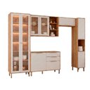 Ver imagem 2 de Cozinha Modulada 5 Peças com 1 Cristaleira 1 Balcão 2 Armários Aéreos e 1 Torre Brilhante