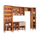 Ver imagem 5 de Cozinha Modulada 5 Peças com 1 Cristaleira 1 Balcão 2 Armários Aéreos e 1 Torre Brilhante