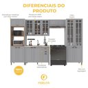 Ver imagem 5 de Armário de Cozinha Modulada Completa Fidelitá Nara 100% MDF 5 Peças 350cm 16 Portas 2 Gavetas sem