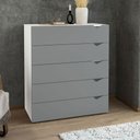 Ver imagem 1 de Cômoda Porto 5 Gavetas Branco/cinza - Politorno