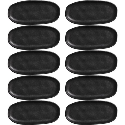 Kit 10 Travessas 16,5x8cm Cerâmica Orgânico Preto Restaurant