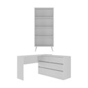 Ver imagem 7 de Kit Escrivaninha L 6 Gavetas com Estante Multiuso Essence Office Multimóveis MP6096 Branco