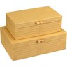 Kit 2 Caixa Organizadora Decorativa Home&co Sintético Bege G:10x20x30 P:8x15x25 Cm - 2