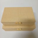 Ver imagem 3 de Kit 2 Caixa Organizadora Decorativa Home&co Sintético Bege G:10x20x30 P:8x15x25 Cm