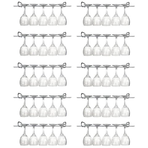 10 Suportes Organizador de Armário Porta Taças Cromado 35cm