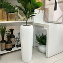 Ver imagem 2 de Vaso Fibra de Vidro Florida m 80cm Decorativo Branco Brilho