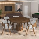 Ver mais imagens de Conjunto Mesa de Jogos Carteado Bellagio Tampo Reversível Verde e 6 Cadeiras Madeira Poker Base Cone