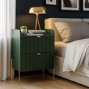 Ver imagem 1 de Mesa de Cabeceira Venus 45cm 100% Mdf Verde Base Metálica:dourado