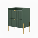 Ver imagem 3 de Mesa de Cabeceira Venus 45cm 100% Mdf Verde Base Metálica:dourado