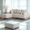 Ver imagem 2 de Sofá 3 Lugares Beny com Chaise Esquerdo Linho Cru