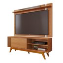 Ver imagem 2 de Rack com Painel para Tv 70 Polegadas 168,2cmx180cm Otawa e Leme Porta Deslizante Ripado Artesanal Pés Madeira