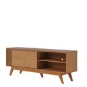 Ver imagem 4 de Rack com Painel para Tv 70 Polegadas 168,2cmx180cm Otawa e Leme Porta Deslizante Ripado Artesanal Pés Madeira