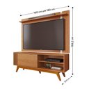 Ver imagem 3 de Rack com Painel para Tv 70 Polegadas 168,2cmx180cm Otawa e Leme Porta Deslizante Ripado Artesanal Pés Madeira