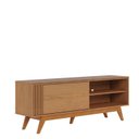 Ver imagem 7 de Rack com Painel para Tv 70 Polegadas 168,2cmx180cm Otawa e Leme Porta Deslizante Ripado Artesanal Pés Madeira