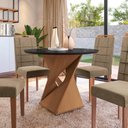 Ver imagem 3 de Conjunto Sala de Jantar Luna Kappesberg 4 Cadeiras Veludo Bege