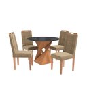 Ver imagem 2 de Conjunto Sala de Jantar Luna Kappesberg 4 Cadeiras Veludo Bege