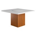 Ver imagem 1 de Mesa de Jantar Quadrada com Tampo Giratório 8 Lugares Multimóveis Cr50231 Cinamomo/off White