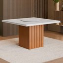 Ver imagem 2 de Mesa de Jantar Quadrada com Tampo Giratório 8 Lugares Multimóveis Cr50231 Cinamomo/off White