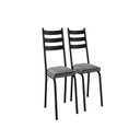 Ver imagem 2 de Kit com 2 Cadeiras Sala de Jantar Cozinha Europa Preto/Platina