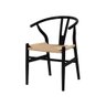Cadeira Wish Bone Preta para Mesa de Jantar Cozinha Eventos Madeira - 1
