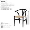 Cadeira Wish Bone Preta para Mesa de Jantar Cozinha Eventos Madeira - 6