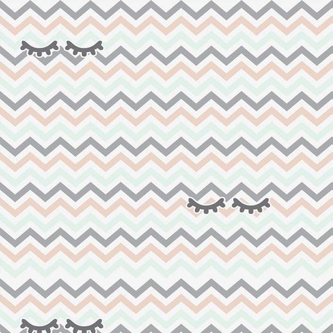 Papel de Parede Chevron Baby com Olhinhos - 3,30x0,50m