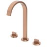 Misturador para Lavatório de Mesa 3 Furos Bica Alta com Válvula de Escoamento Flow Rose Gold Matte C - 1