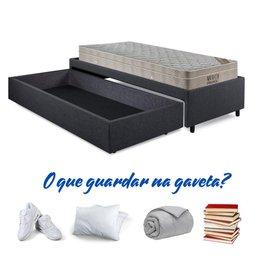 Base Box Cama Solteirão Sapateira Linho Cinza e Colchão Airtech Ortobom 96x203 - 12