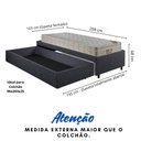 Ver imagem 5 de Base Box Cama Solteirão Sapateira Linho Cinza e Colchão Airtech Ortobom 96x203
