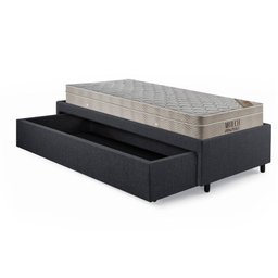 Base Box Cama Solteirão Sapateira Linho Cinza e Colchão Airtech Ortobom 96x203 - 8