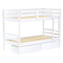 Ver imagem 3 de Beliche Solteiro Dreams com 02 Gavetas Madeira Maciça Branco Megamobilia