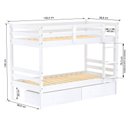 Ver imagem 4 de Beliche Solteiro Dreams com 02 Gavetas Madeira Maciça Branco Megamobilia