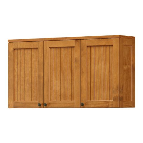 Armário Aéreo 3 Portas Versalles 120cm em Madeira Maciça - Freijó