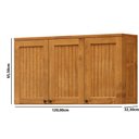 Ver imagem 3 de Armário Aéreo 3 Portas Versalles 120cm em Madeira Maciça - Freijó